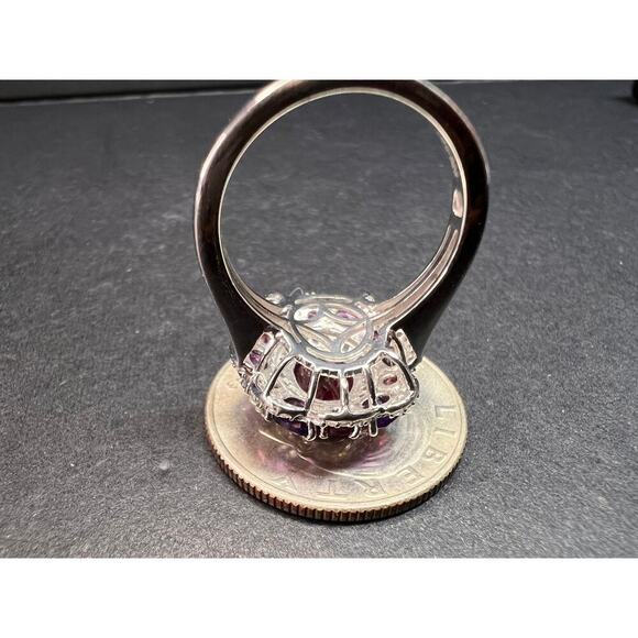 NEW rhodolite garnet and amethyst ring in sterling silver size 7 - Picture 6 of 16